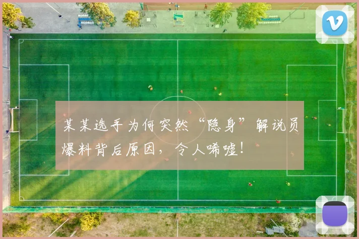 某某选手为何突然“隐身”解说员爆料背后原因，令人唏嘘！